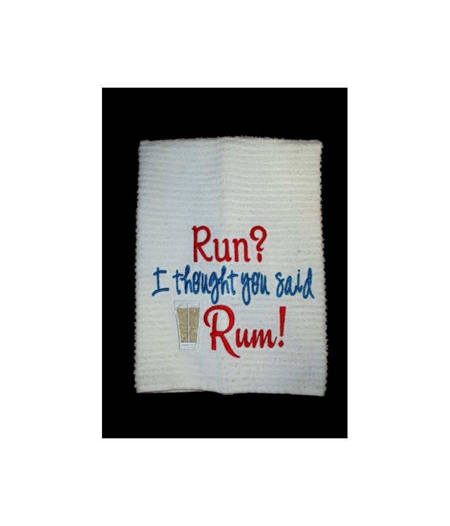 Run Rum Towel Saying
