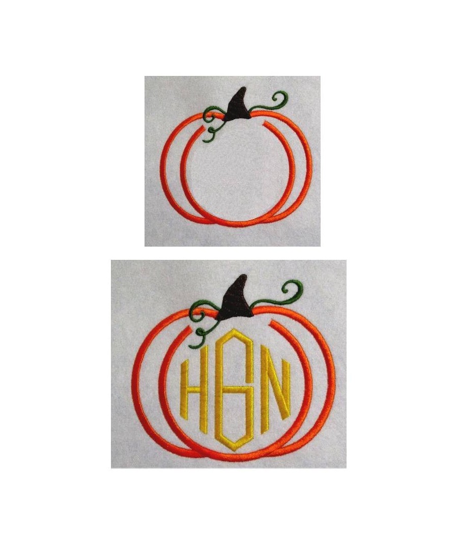 Pumpkin Outline Monogram Frame