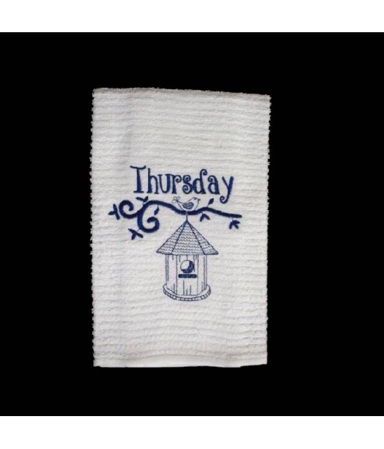 Days of the Week Bird House Towel Set