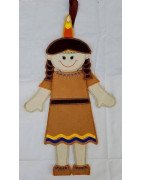 In Hoop Indian Girl Door Hanger