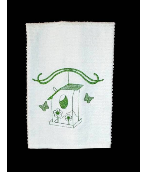 Birdhouse with Butterflies Towel Design