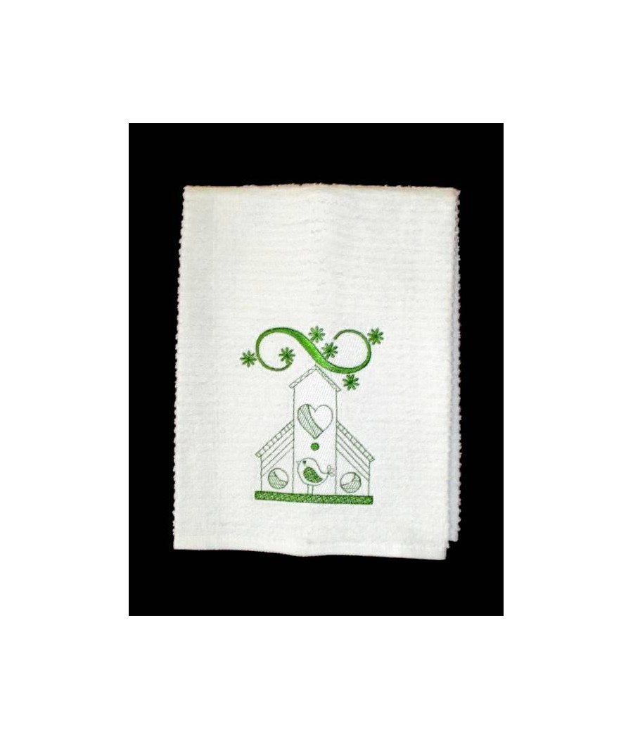 Birdhouse witn Heart Towel Design