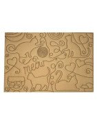Full Hoop Cat Play Stipple With and Without a Border