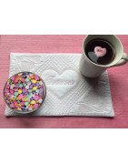 In Hoop Wholecloth Sweetheart Mug Rug