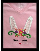 Bunny Face with Flowers