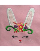 Bunny Face with Flowers