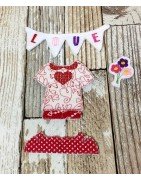 Flat Doll Valentine Girl Outfit
