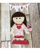 Flat Doll Valentine Girl Outfit