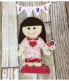Flat Doll Valentine Girl Outfit