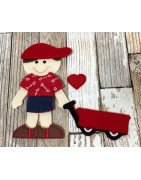 In Hoop Flat Doll Valentine Boy Outfit