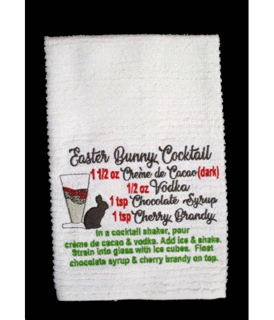 Easter Bunny Cocktail Towel Saying