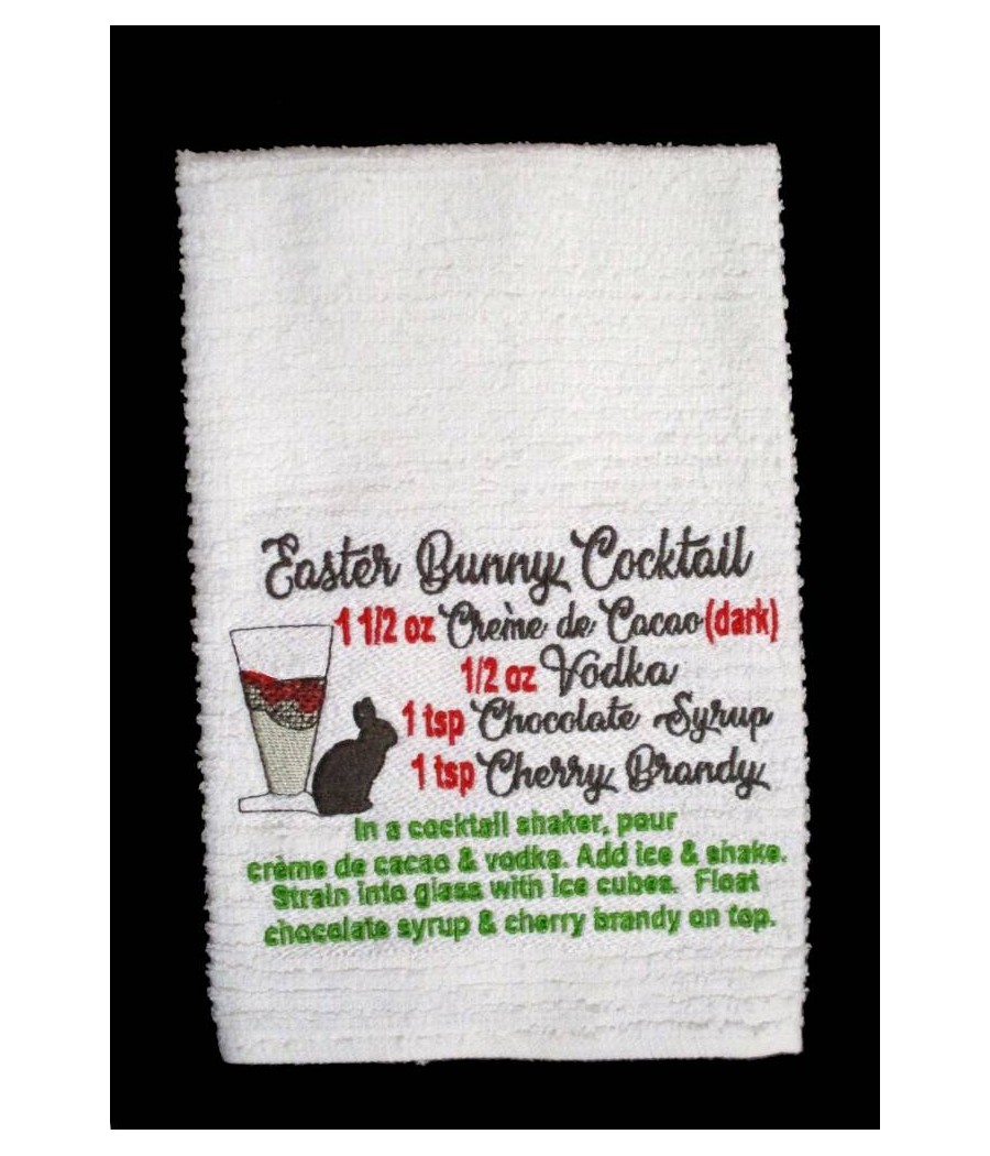 Easter Bunny Cocktail Towel Saying
