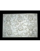 Full Hoop Sock Monkey Stipple with and without border