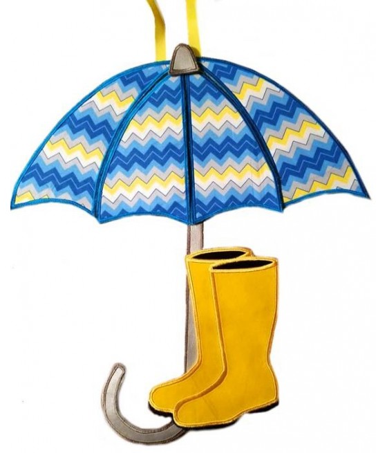In Hoop Rainboots and Umbrella Door Hanger