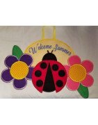 In Hoop Welcome Summer Door Hanger