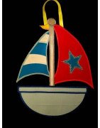 In Hoop Sailboat Door Hanger
