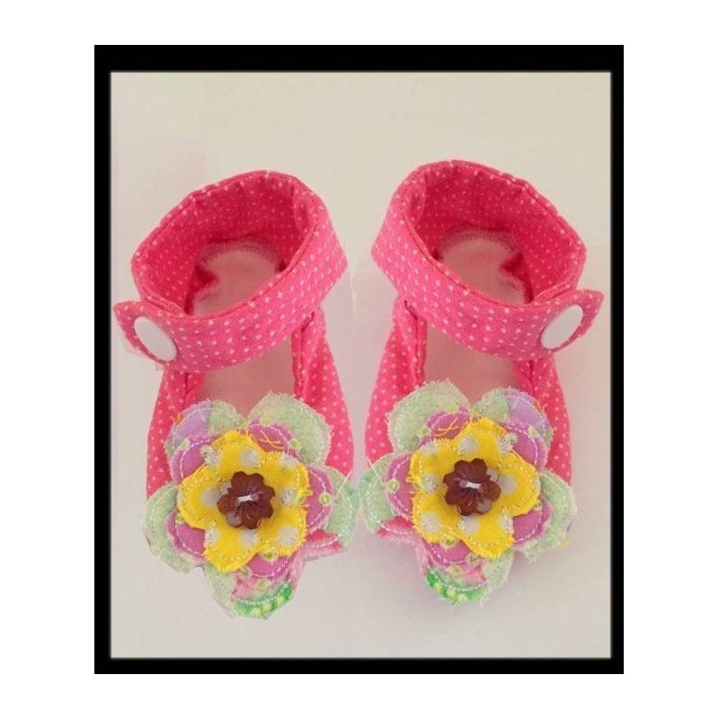In Hoop MaryJanes with Raggedy Flowers