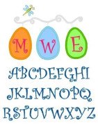 Specialty Applique Easter Egg Monogram Font