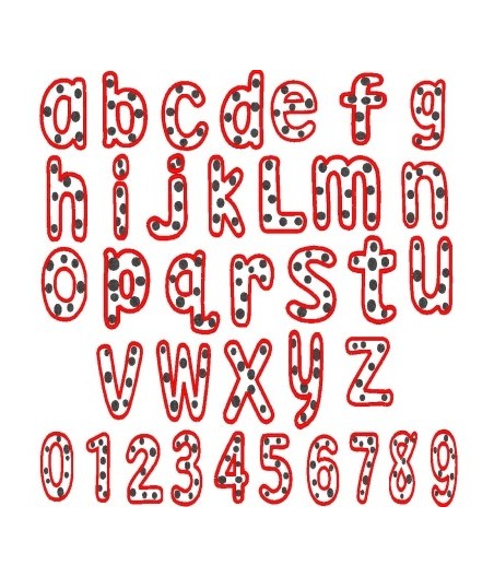 Specialty Applique Polka Dot Font