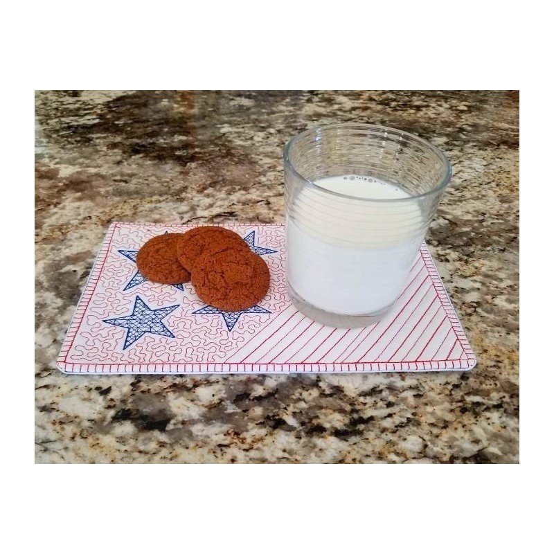 In Hoop Wholecloth Stars and Stripes Mug Rug