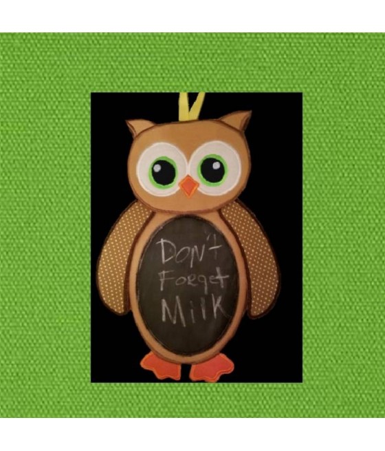 In Hoop Owl Chalkboard Design