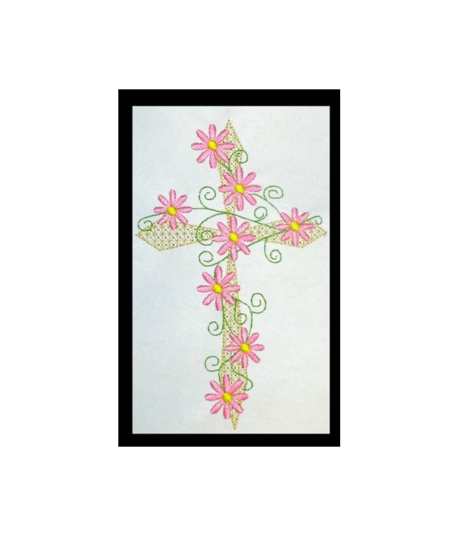 Ornate Cross With Flowers