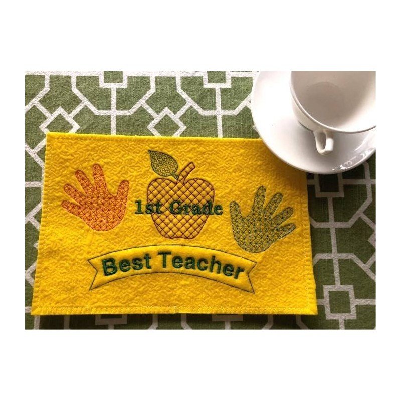 In Hoop Wholecloth Teacher Mug Rug
