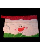 In Hoop Snowman Face Lined Zipper Bag