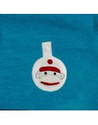 In Hoop Sock Monkey Key Fob