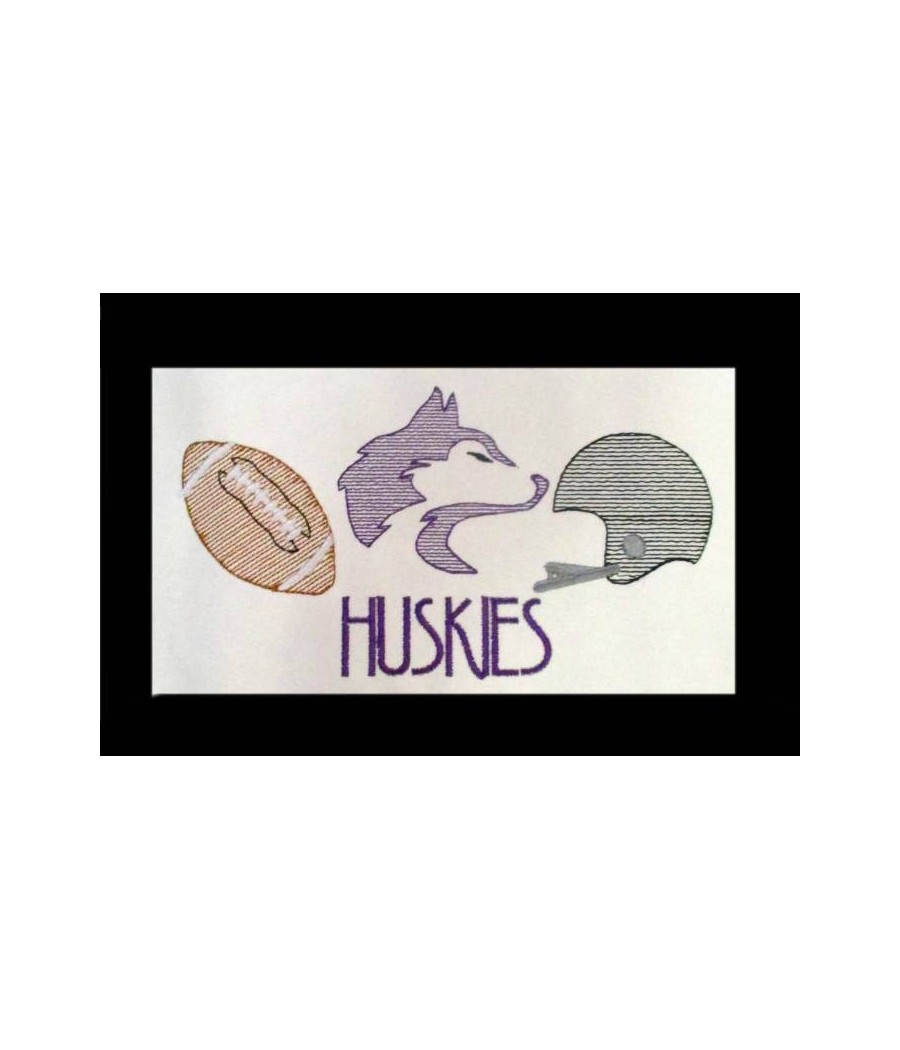 Huskies Football Line Art