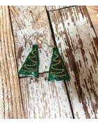 In Hoop Christmas Tree Earrings