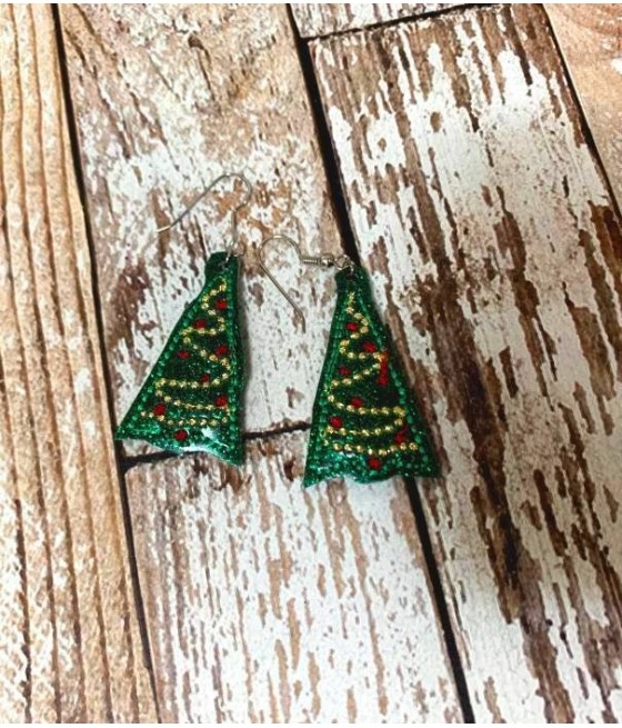 In Hoop Christmas Tree Earrings