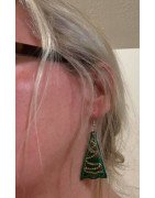 In Hoop Christmas Tree Earrings