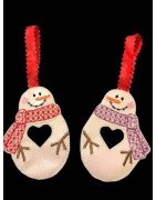 In Hoop Heart Snowman Ornament