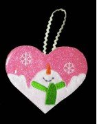 In Hoop Snowman Heart Ornament 2