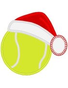 Tennis Ball with Santa Hat