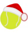 Tennis Ball with Santa Hat