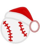 Baseball with Santa Hat