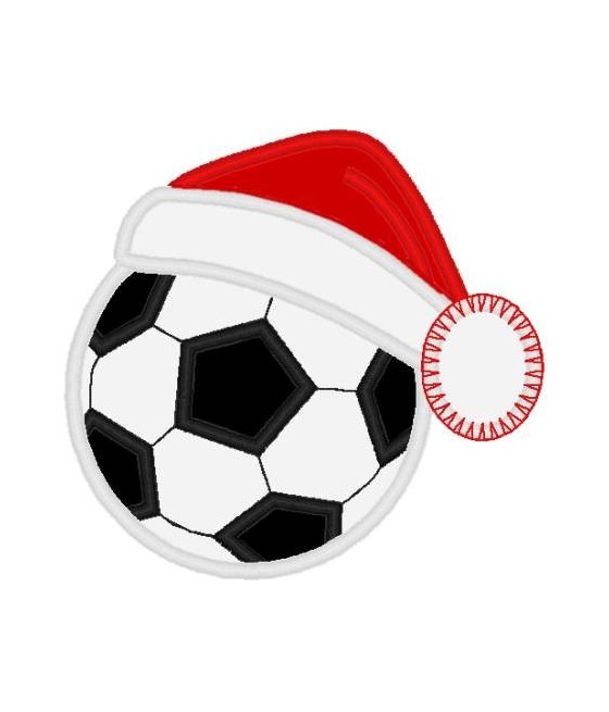Soccer Ball with Santa Hat