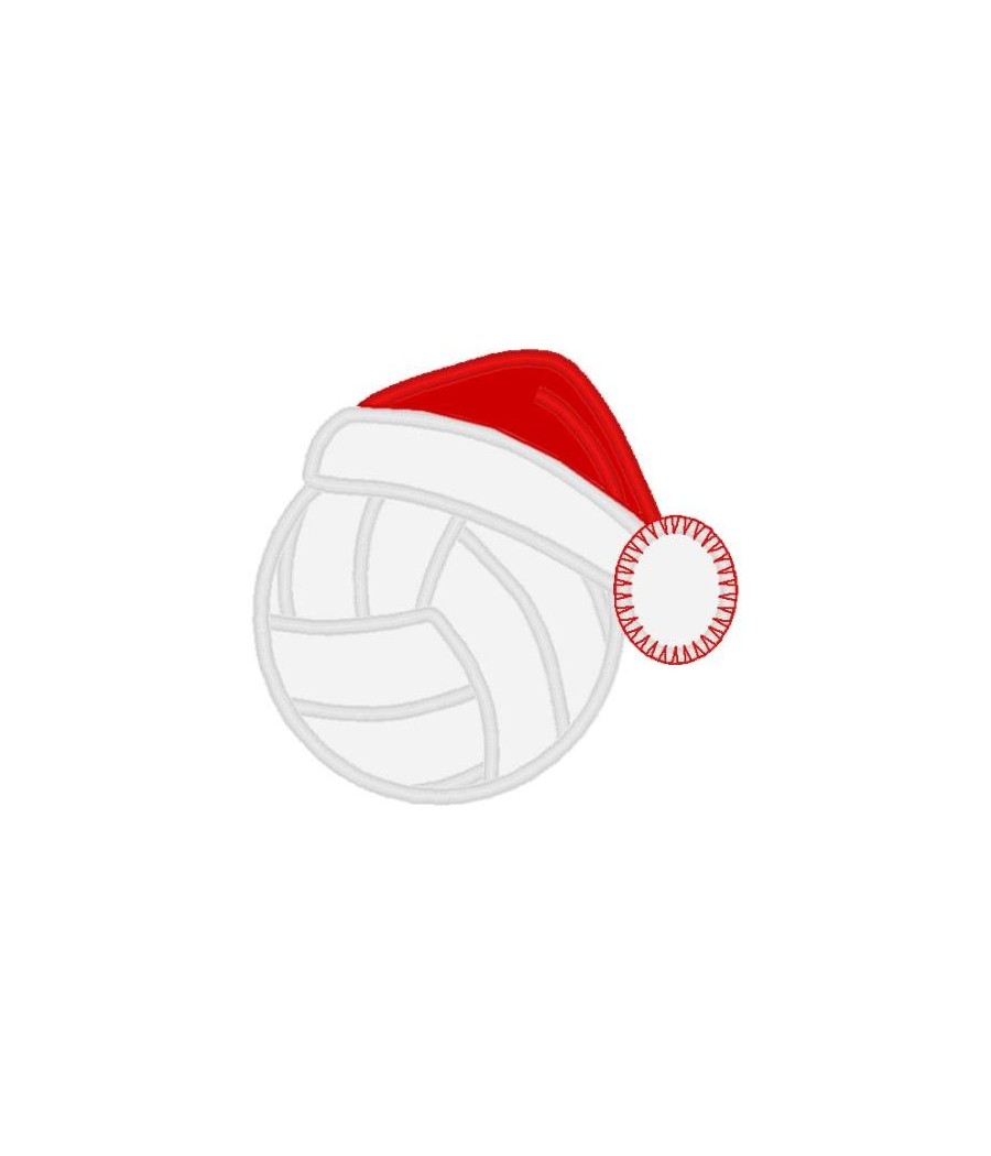 Volleyball with Santa Hat