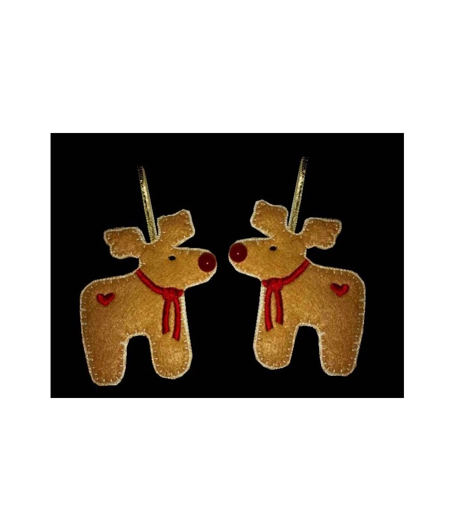 In Hoop Button Nose Moose Ornament 