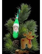 In Hoop Button Nose Moose Ornament 