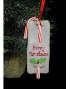 In Hoop Candy Cane Holder with Holly