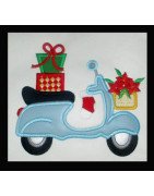 Christmas Scooter Applique