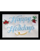 Happy Holidays Saying with Poinsettia 