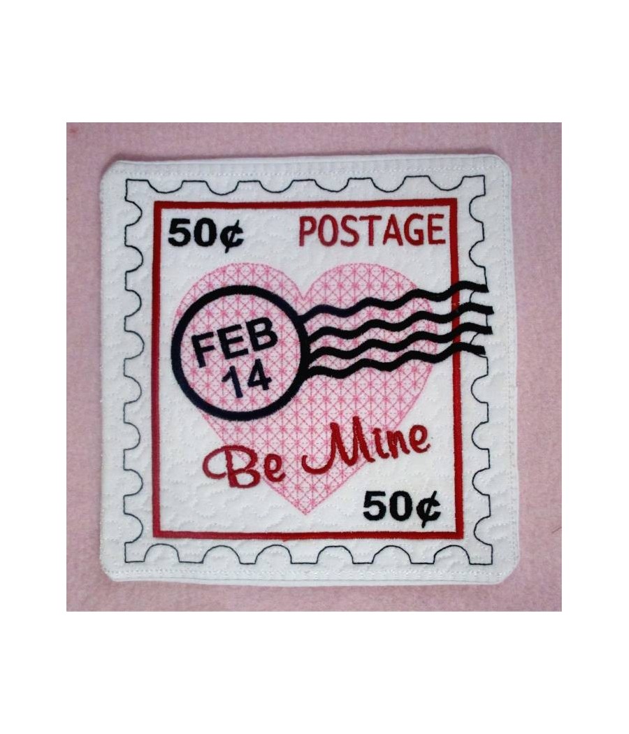 In Hoop Valentine Stamp Mug Rug