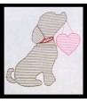 Puppy With Heart Line Art