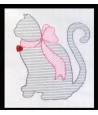 Kitty with Heart and Bow Line Art