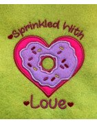 Sprinkled with Love Applique Heart Donut