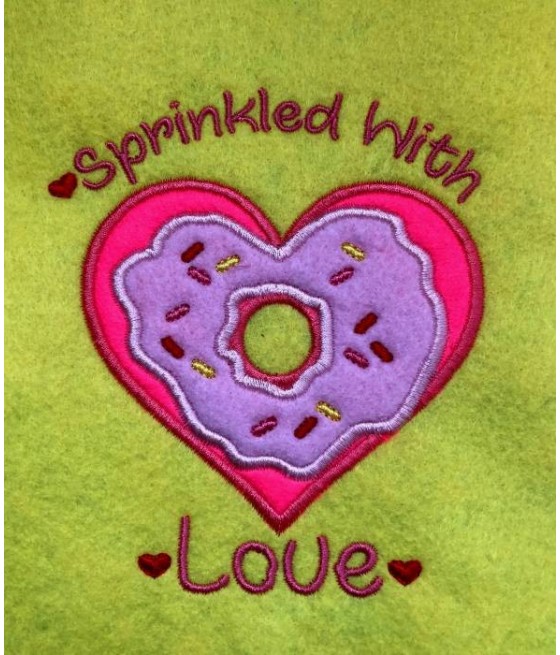 Sprinkled with Love Applique Heart Donut